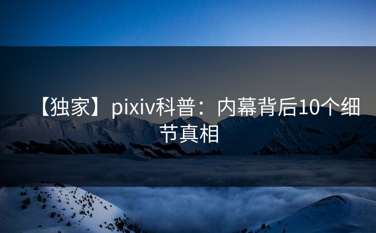【独家】pixiv科普：内幕背后10个细节真相
