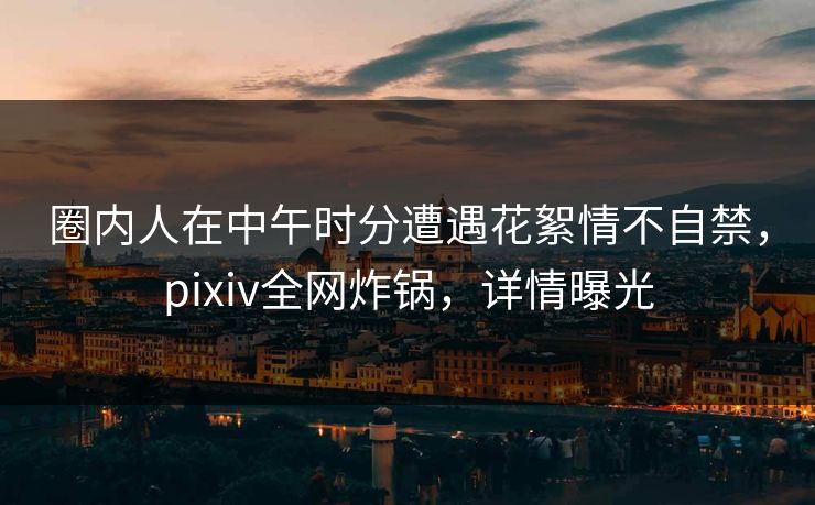 圈内人在中午时分遭遇花絮情不自禁，pixiv全网炸锅，详情曝光