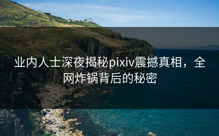 业内人士深夜揭秘pixiv震撼真相，全网炸锅背后的秘密