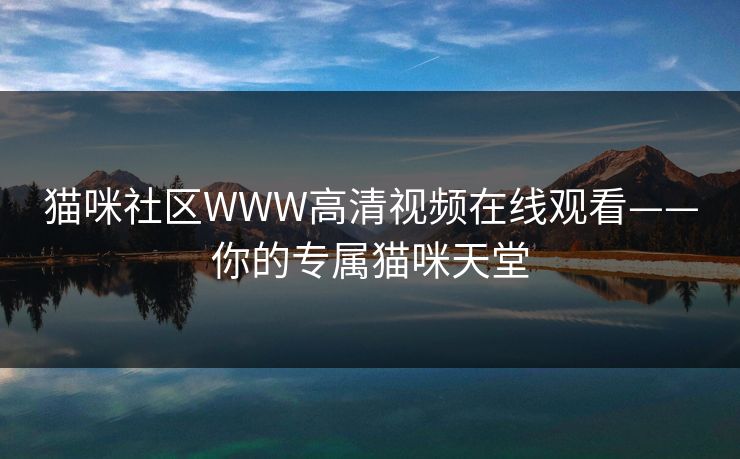 猫咪社区WWW高清视频在线观看——你的专属猫咪天堂