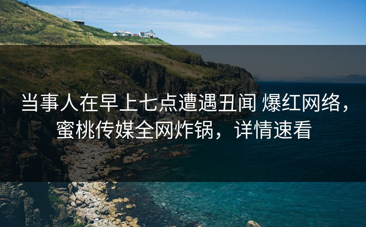 当事人在早上七点遭遇丑闻 爆红网络，蜜桃传媒全网炸锅，详情速看