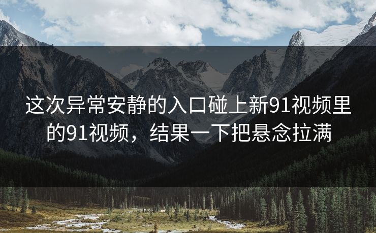 这次异常安静的入口碰上新91视频里的91视频，结果一下把悬念拉满